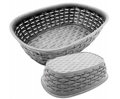Krepšelis 2 lt RATTAN - pilkas 255x170x73 mm