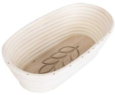 Krepšelis iš rotango duonai kildinanti duonos tešlai 1kg 26x13x9 cm ausis