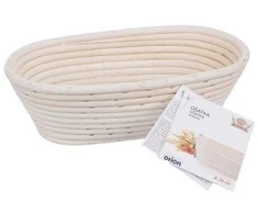 Krepšelis iš rotango duonai kildinanti duonos tešlai 1,5kg 32x15x9 cm