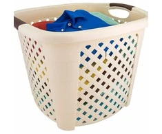 Kvadratinis krepšys RATTAN 34l - smėlio spalvos */ 44x44x33 cm/