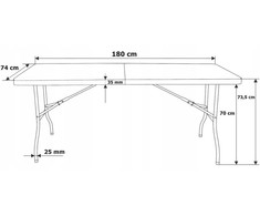 Lauko baldų komplektas Maitinimo komplektas FETA Baltas 180 cm + 6 BASICO kėdės