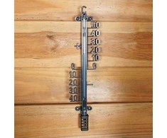 Lauko termometras juodas 25 cm