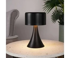 LED metalinė naktinė lempa, juoda, bevielė, 20,5 cm