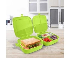 Lunchbox pusryčių konteineris padalintas žalias 2x700 ml