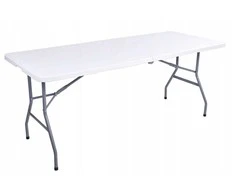 Maitinimo stalas FETA, sulankstomas į lagaminą, 180 cm, baltas