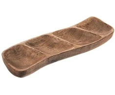 Medinė padalinta užkandžių lėkštė MANGO 35x11 cm