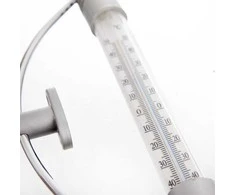 Modernus lauko lango termometras 24cm langui, sidabrinis