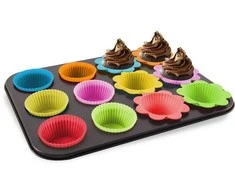 Muffin kepimo forma bandelėms, silikoninės formelės, 12 vnt