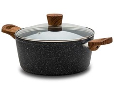 Nava Puodas granitas su stikliniu dangteliu NATURE 20 cm, 2,1 l