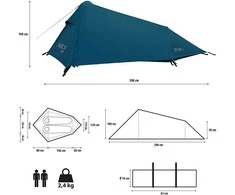 NC2502 ULTRA LIGHT SKYAIR 2 TENT Mėlynas NILS CAMP
