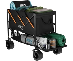NC2607 XXL kelioninis vežimėlis juodos-oranžinės spalvos 160 l NILS CAMP