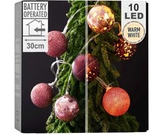 Nedūžtantys violetiniai kalėdinės eglutės šviestuvai 10 LED 4 cm
