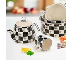 Nerūdijančio plieno dekoratyvinis emaliuotas puodelis indukcinės dujos ORION 400 ml