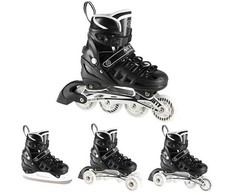 NH10905 4in1 Juodas LED DYDIS. S(31-34) INLINE PAČIŪRĖS SU MATMENIAIS NILS EXTREME HOCKEY RAIL