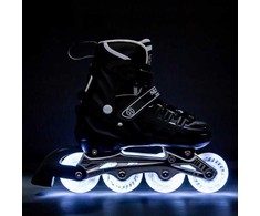 NH10905 4in1 Juodas LED DYDIS. S(31-34) INLINE PAČIŪRĖS SU MATMENIAIS NILS EXTREME HOCKEY RAIL
