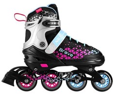 NH18190A 4in1 BRAVE INLINE RIEDŽIAI, RAUDŽIO ​​DYDŽIO. L(39-43) SU MATMENYS. PŁ. NILS EXTREME HOKI