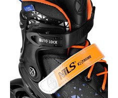 NH18190A 4in1 BRAVE INLINE RIUDŽIAI MĖLYNAS ORANŽINĖS DYDŽIO. M(34-38) SU MATMENYS. PŁ. NILS EXTREME RIDUOTIS