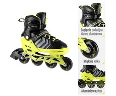 NH18192 4in1 JUODAI ŽALIAI DYDŽIAI (34-38) INLINE RIUDŽIAI SU MATMENYS PŁ. FIGURINE NILS EXTREME