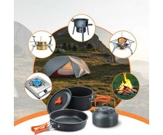 NOMAD turistinis rinkinys, virdulio, puodo ir keptuvės komplektas