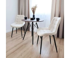 NORMAN Velvet beige aksominė kėdė