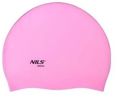 NQC VIENOS SPALVOS PK02 ŠVIESIAI ROŽINĖS SILIKONINĖS KEPURĖS NILS AQUA