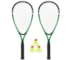 NRS001 SPEEDMINTON RINKINYS 2 REKETĖS + PLOKŠČIAI + ŽALIOS DANGLĖS NILAI
