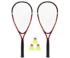 NRS001 SPEEDMINTON RINKINYS 2 REKETĖS + SKRAUTĖS + RAUDONOS DANGLĖS NILAI