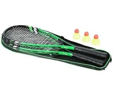 NRS001 SPEEDMINTON RINKINYS 2 REKETĖS + PLOKŠČIAI + ŽALIOS DANGLĖS NILAI