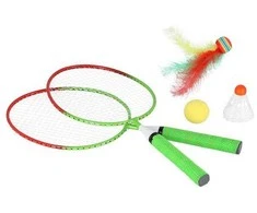 NRZ051 PLIENINIS / BADMINTONAS RINKINYS 2 RAKETĖS + SKRAUTĖS + KUMULIAI JAUNIEJI NILAI