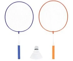 NRZ052 PLIENINIS / BADMINTONAS 2 RAKEČIŲ RINKINYS + JUNIOR NILS langinės