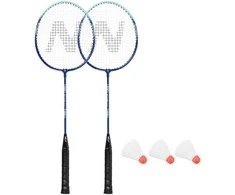 NRZ210 ALIUMINIO BADMINTONO RAKETĖS RINKINYS + 3 VEŽĖJIMAI + 1/2 NILS dangtelis