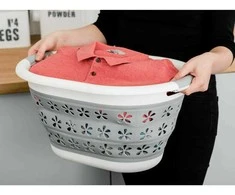 Ovalus sulankstomas dubuo 50 x 37 cm baltas ir pilkas OVAL COMPACT 25L