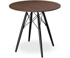 PARIS Juodas DTW apvalus stalas, 80 cm, uosis