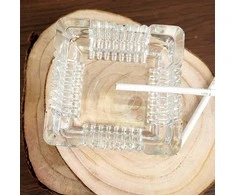 Peleninė, kvadratinė, bespalvė, stiklinė, stalinė peleninė, 10,5x10,5x3,5 cm