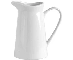 Pieno ąsotis su rankena / padažo ąsotis porcelianinis baltas 200 ml