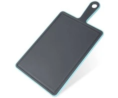 Pilkos spalvos plastikinė pjaustymo lenta su rankena 36,5x19 cm