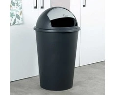 Plastikinė šiukšlių dėžė, juoda, 47 litrai