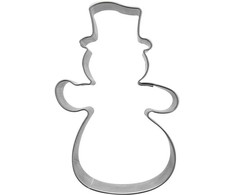 Plieninė konditerijos pjaustyklė / imbierinių sausainių formelė sniego senelis 7,5 cm