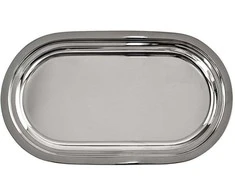 Plieninis serviravimo padėklas ovali lėkštė sumuštiniams užkandžiams užkandžiams 33x19 cm