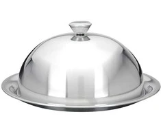 Plieninis serviravimo padėklas su lėkštės dangteliu, 20 cm