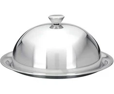 Plieninis serviravimo padėklas su lėkštės dangteliu, 26 cm
