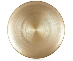 Plokščia vakarienės lėkštė, sekli, didelė, stiklinė, auksinė / lėkštė, 32,5 cm