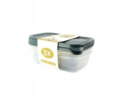 POLY stačiakampių indų rinkinys 3 x 0,6 lt