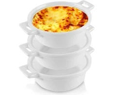 Porcelianiniai apvalūs kepimo dubenys, 3 vnt. 130 ml