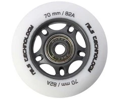 PU 70x24 82A MATTE Baltas (4 vnt.) + ABEC-9 (8 vnt.) NILS EXTREME RINKINYS