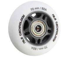 PU 70x24 82A MATTE Baltas (4 vnt.) + ABEC-9 (8 vnt.) NILS EXTREME RINKINYS