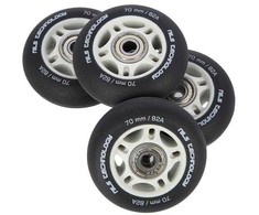 PU 70x24 82A MATTE Juodas (4 vnt.) + ABEC-9 (8 vnt.) NILS EXTREME RINKINYS