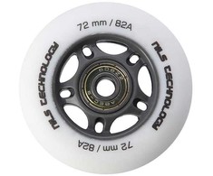 PU 72x24 82A MATTE Baltas (4 vnt.) + ABEC-9 (8 vnt.) NILS EXTREME RINKINYS