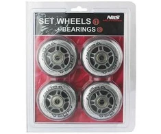 PU 76x24 82A TRANSPARENT (4 vnt.) + ABEC-7 (8 vnt.) NILS EXTREME RINKINYS