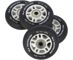 PU 80x24 82A MATTE Juodas (4 vnt.) + ABEC-9 (8 vnt.) NILS EXTREME RINKINYS